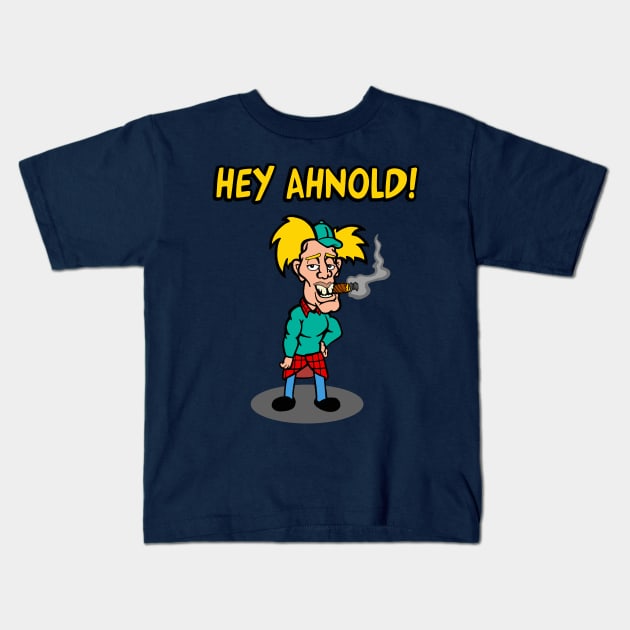 Hey Ahnold Kids T-Shirt by jackbrimstone